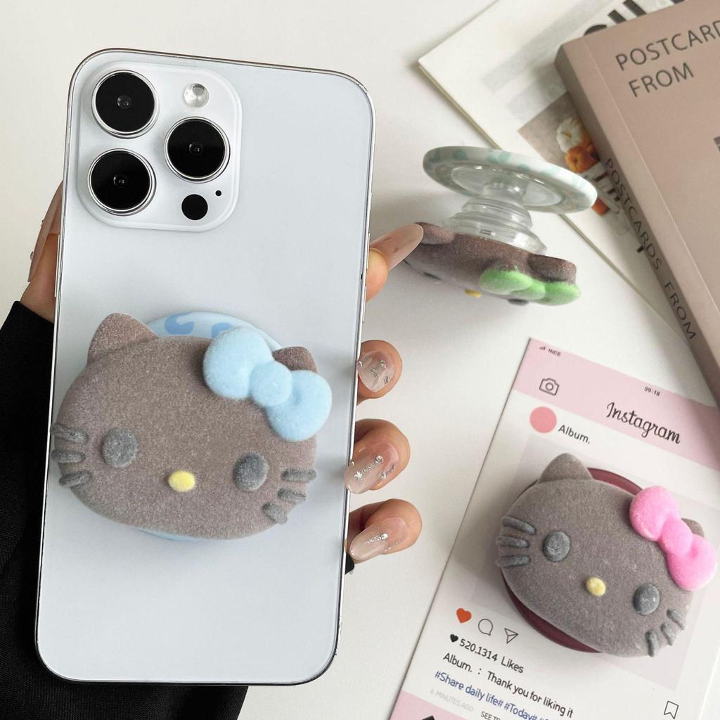 MagSafe-Compatible Cartoon Kitty Silicone Stand with Strong Magnetic Airbag Retraction