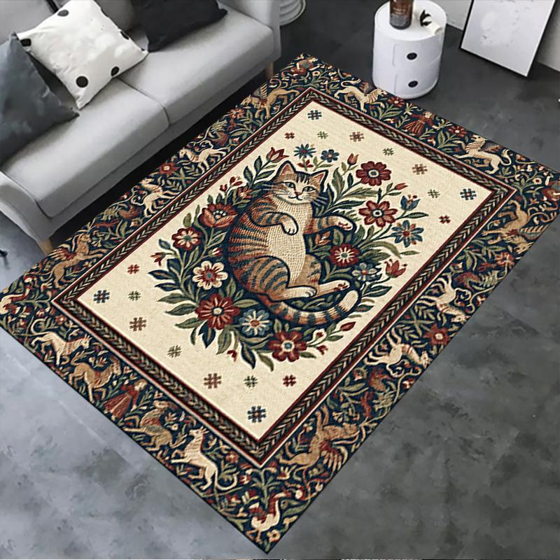 2025 New Cat Flower Carpet Rug for Living Room Bedroom Home Sofa Decoration,Kids play Non-slip Floor Mat42