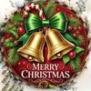 Merry Christmas Golden Bells Candy Cane Holly Tin Sign Vintage Durable Metal Plaque Wall Decor Festive Holiday Home Office Wa