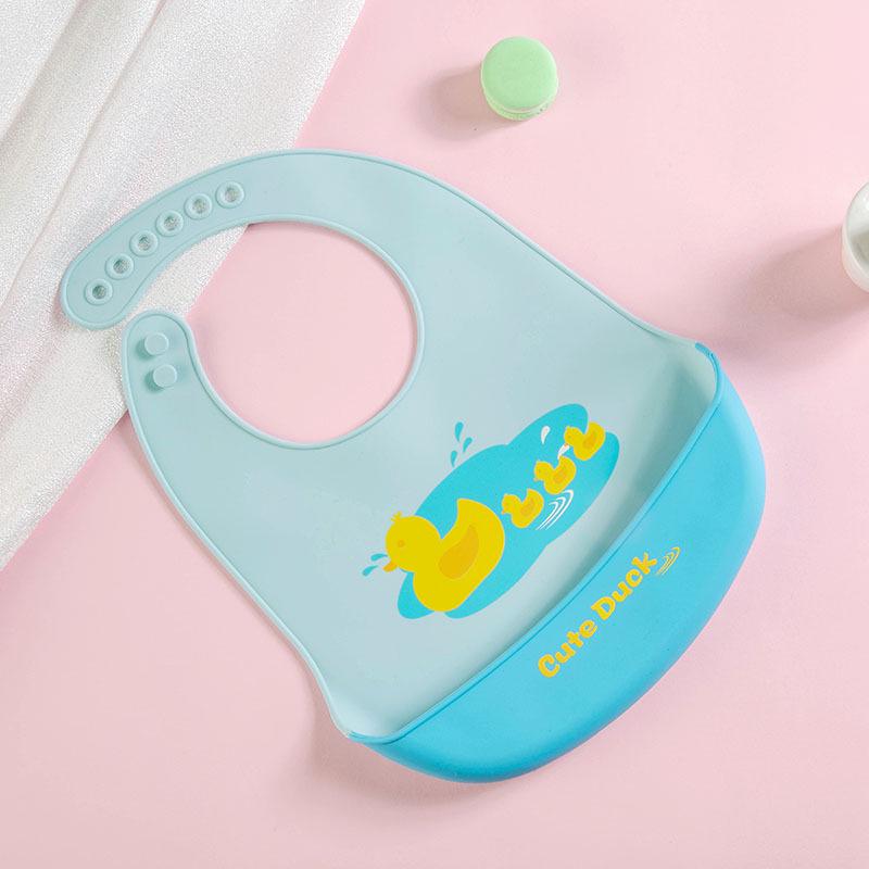 Waterproof Food-Grade Silicone Baby Bib - Leak-Proof, Self-Feeding, Drool Protection