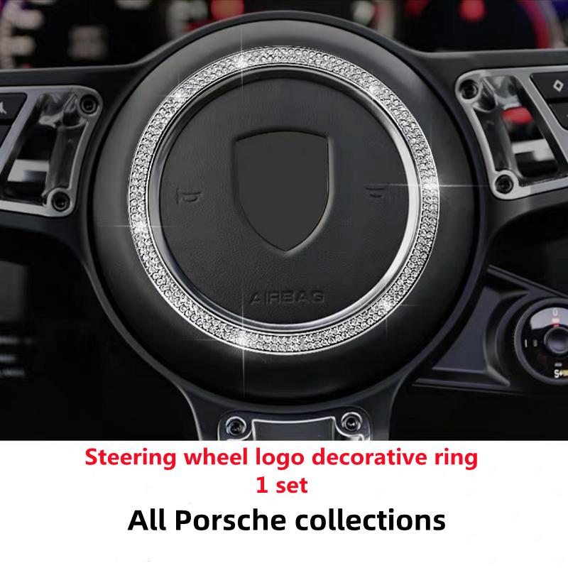 For Porsche Panamera Macan Cayman Taycan Cayenne911 918 718Air Vent Knob Diamond Decoration Crystal Interior Sticker Accessories