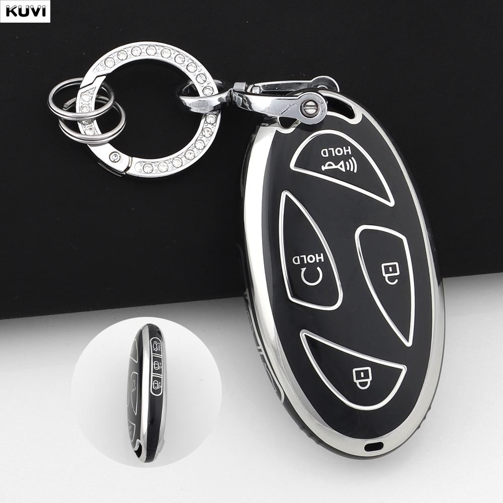 7 Buttons Tpu Style Car Key Case Cover Shell For Hyundai Kona Ev Grandeur Gn7  Keyless Protector Bag Keychain Accessories