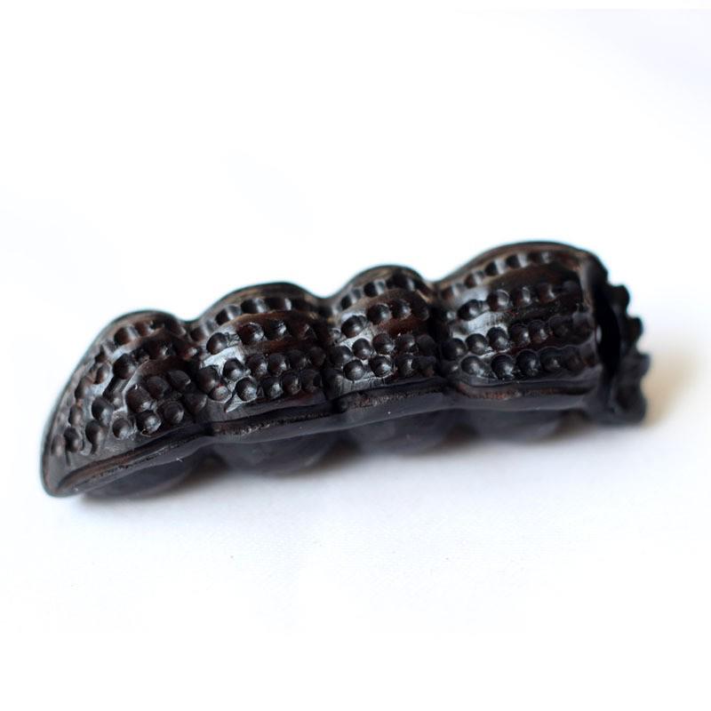 Ebony Carved Wooden Handmade Jewelry Accessories - Four-Peanut Antique Loose Beads
