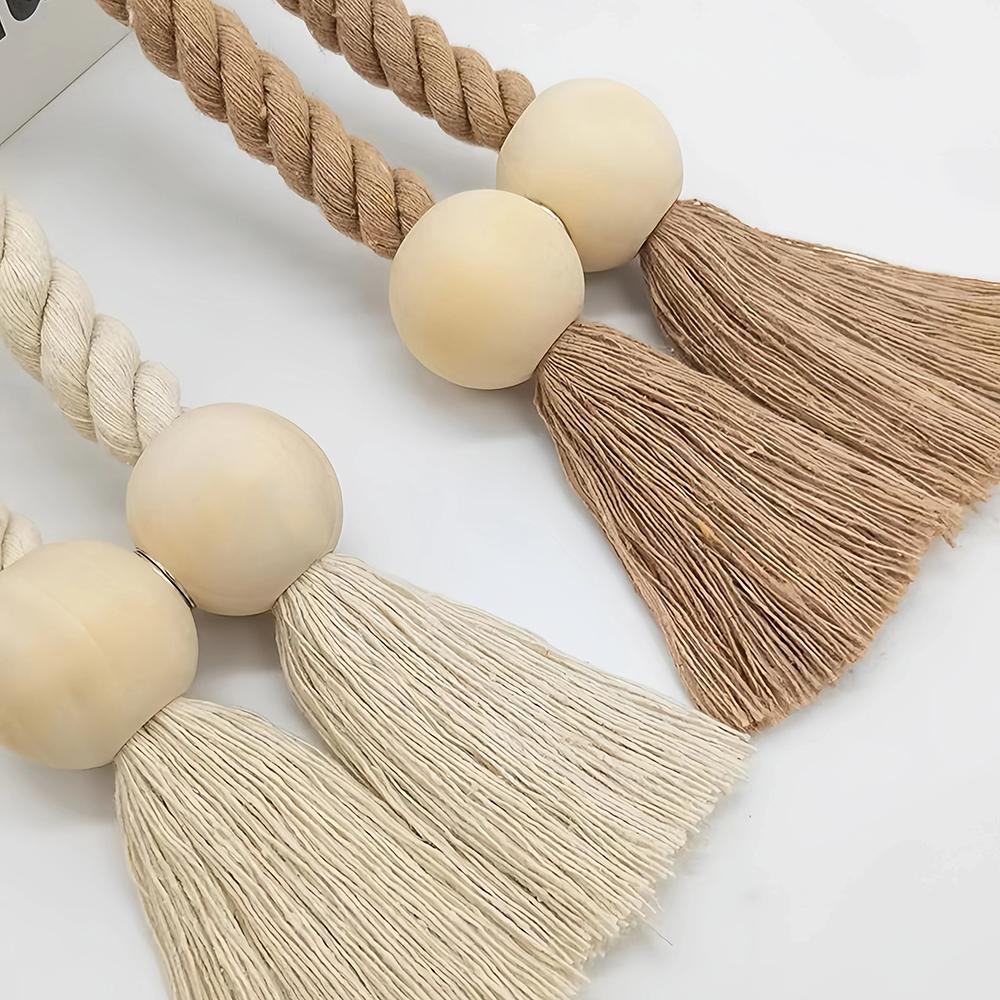 1PC Simple Fringe Beaded Curtain Strap No Punch Magnetic Adjustable Home Curtain Accessories