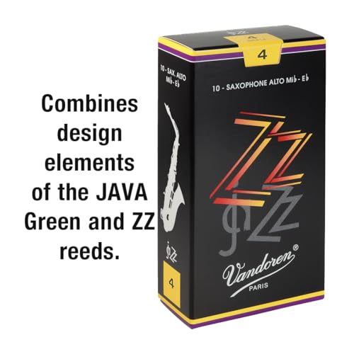 Vandoren ZZ Alto Saxophone Reeds, Hardness 4 (10 Reeds)