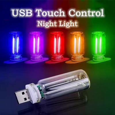 Luce Notturna USB Colorata 5V Dimmerabile a Tocco Lampadina USB LED a Filamento Vetro Retro Lampadina Edison Decorazione Auto Protezione Occhi