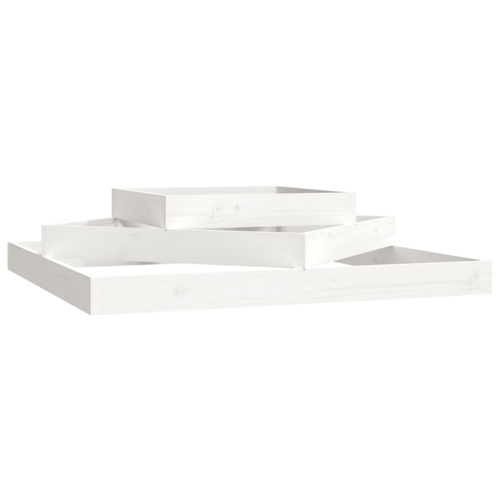 Planter Box White 112*112*27 Cm Solid Pine Wood