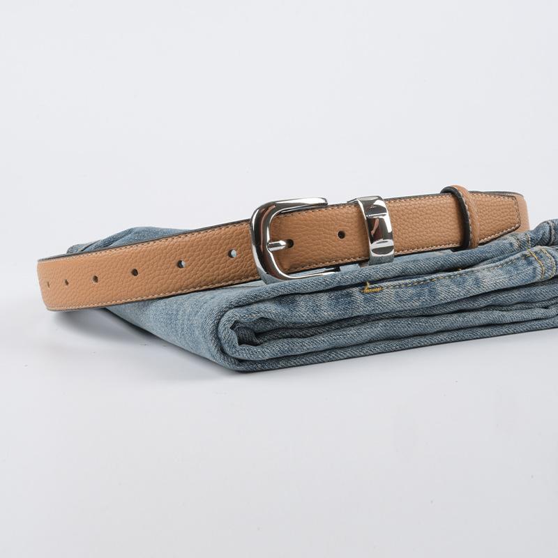 Curea de piele pentru femei, curea simplă retro cu blugi, curea pentru pantaloni casual, model pentru femei.