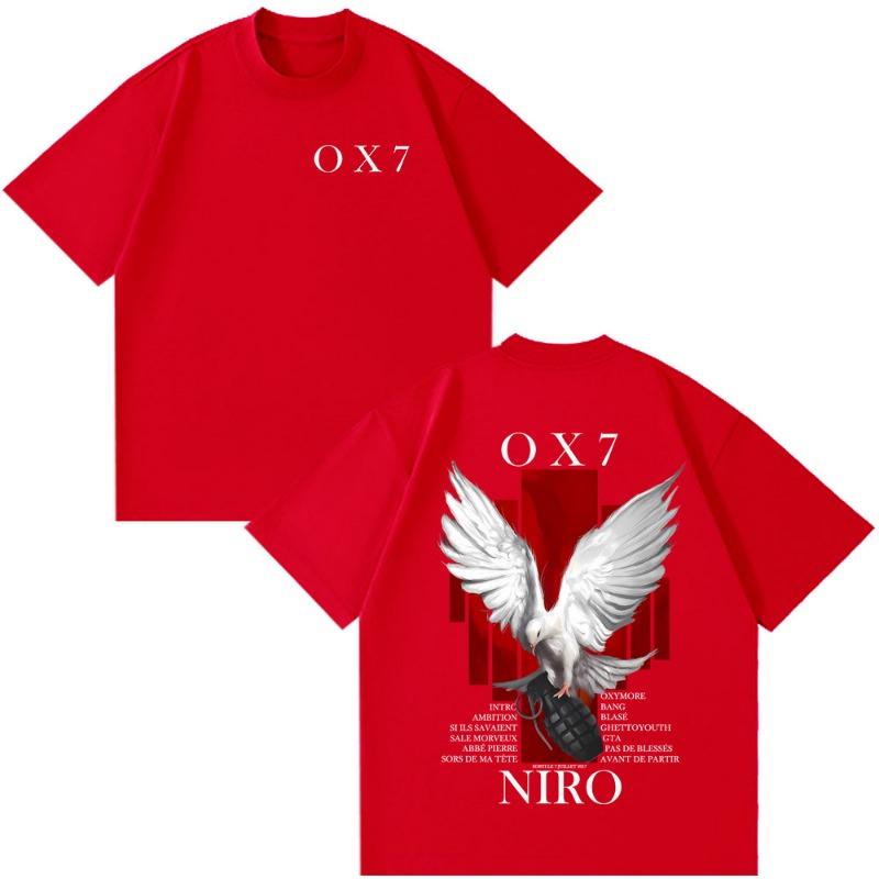 Raper Niro OX7 Album T-shirt Męski Damski Ubrania Moda Hip Hop T-shirty Muzyka Pop Męski Casual Bawełna Vintage T-shirt Streetwear
