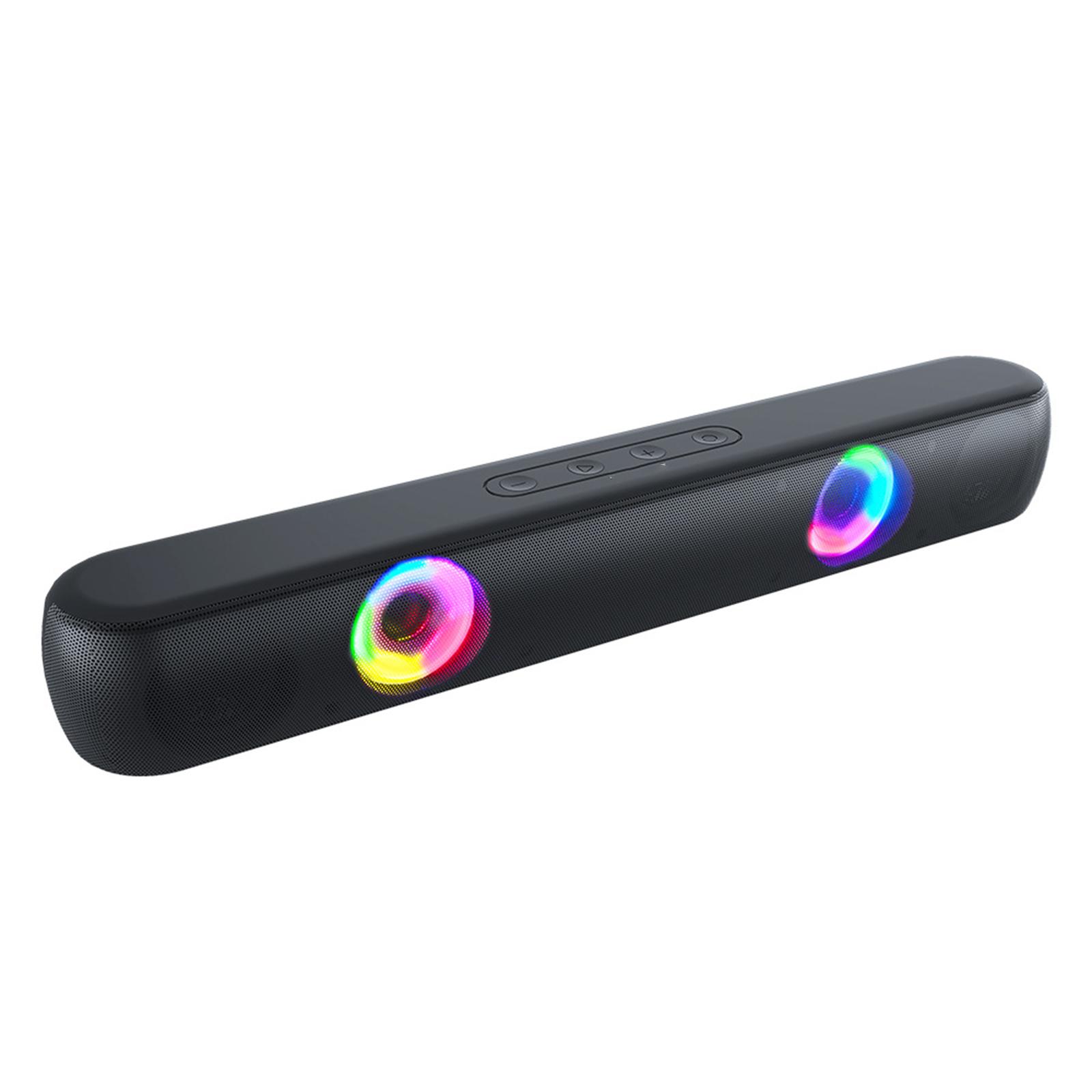 

Длинная RGB светящаяся Bluetooth колонка B320 игровая домашняя стереосистема 3D высококачественная колонка Type-C чёрный