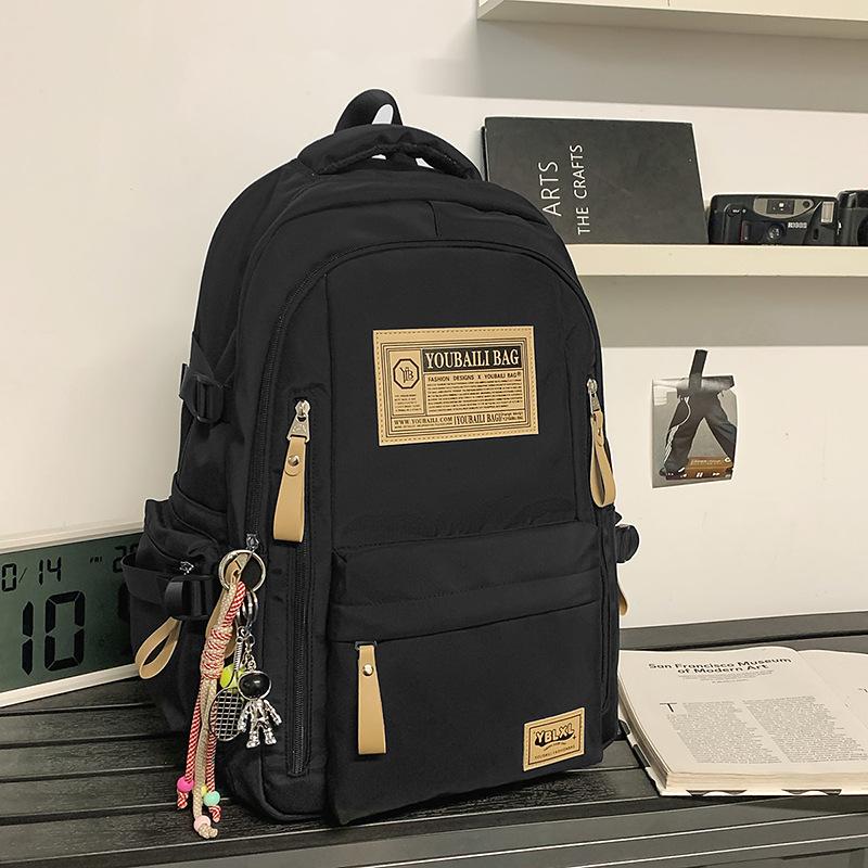 New Fashion Student Schoolbag Japanese Ins Simple Korean Version Junior High School Student Double Shoulder Male and Female Couple Backpack