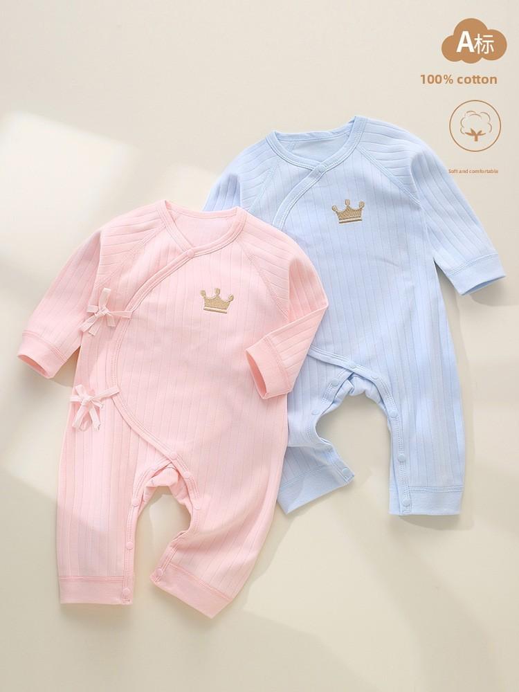Baumwoll-Baby-Strampler Ohne Gleichheitszeichen Mit Krawattenverschluss Für Neugeborene Und Säuglinge