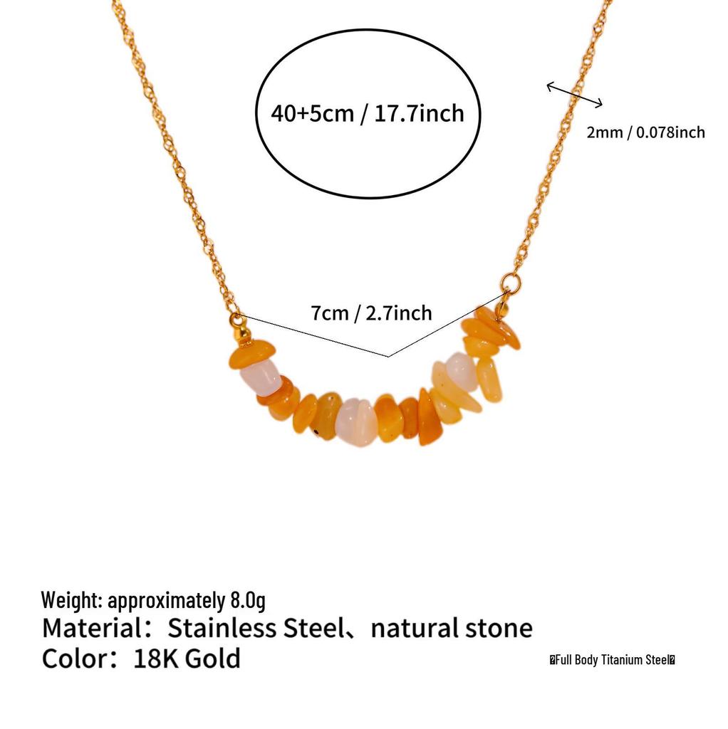 12-Farben Naturstein Geburtsstein Edelstahl Sternbild Halskette für Damen