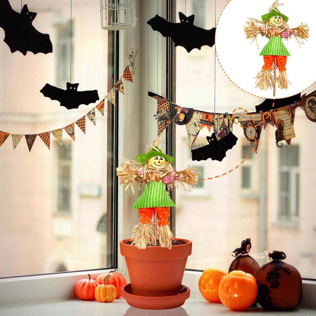 Halloween Ornaments Witch Scarecrow Decoration Festival Haunted House Window Bar Scene Layout Props Supplies