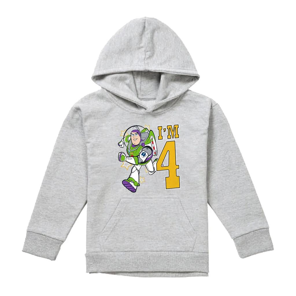Toy Story Childrens/Kids IÂ´m 4 Buzz Lightyear Heather Birthday Pullover Hoodie