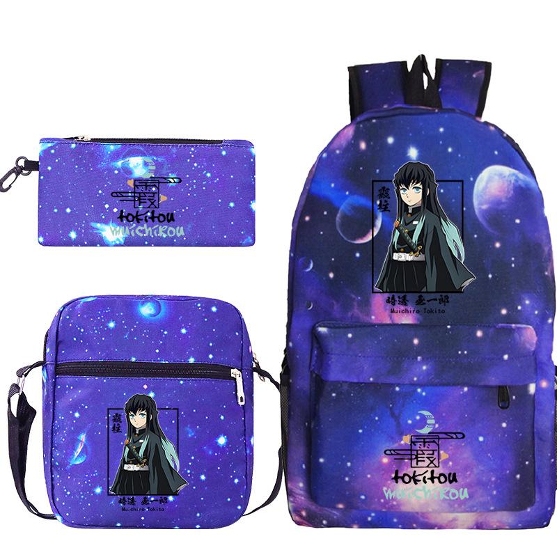Demon Slayer Ghost Annihilation Blade Primary School Bag New Pencil Case Stationery Set