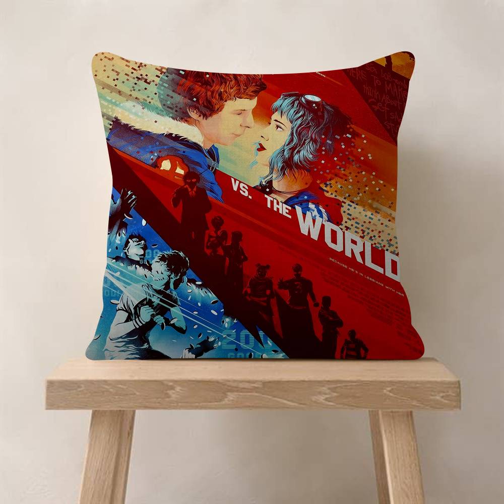 Vintage Movie Scott Pilgrim VS The World Cushion Cover Decorative Pillow Sofa Home Decor Case Pillow Cases