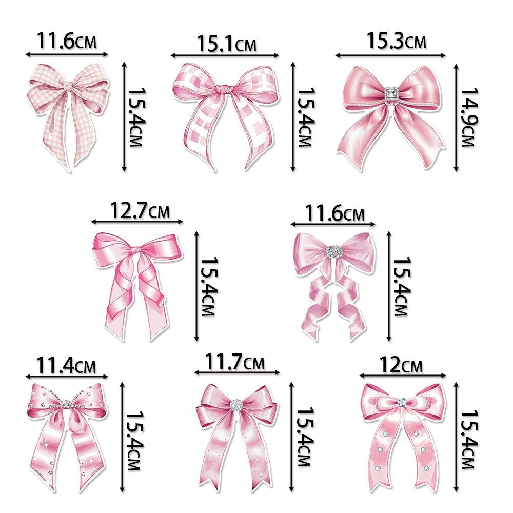 40pcs Birthday Party Decoration Spiral Pendant Pink Bow Birthday Spiral Tag Hanging Decoration and Props