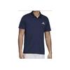 adidas Logo Print Solid Short Sleeve Polo Shirt Men Tops Navy-Blue HC2717