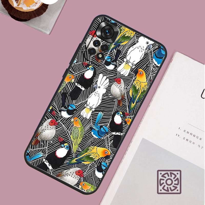 Colorful Parrots Case For Xiaomi Redmi Note 14 13 12 11 10 15 Pro Plus Redmi 15 13 13C 10C 12C 14C 15C Cover