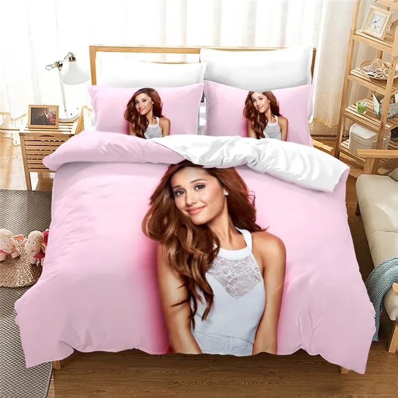 Fashion Sexy Girl Ariana Grande 3D Bedding Set Duvet Cover With Pillowcase Set Home Textile Bedclothes Twin Full Queen King Size