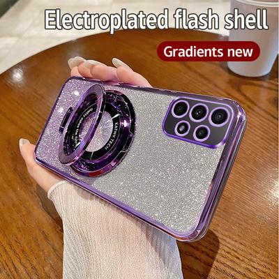 Glitter Magsafe Magnetic Stand Holder Plating Case for Samsung Galaxy A12 A22 A32 A42 A52 A72 A13 A23 A33 A53 A73 4G 5G Cover