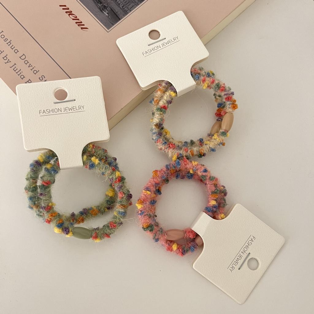 Candy Multicolored Wool Is Wound Around The Hair Band, with A Girlish Heart Hair Tie and A Female Forest-tied Hair Band