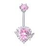 Fashion Butterfly Heart Belly Button Ring Shiny Zircon Navel Piercing Ring For Women Sexy Body Jewelry Accessories Gifts