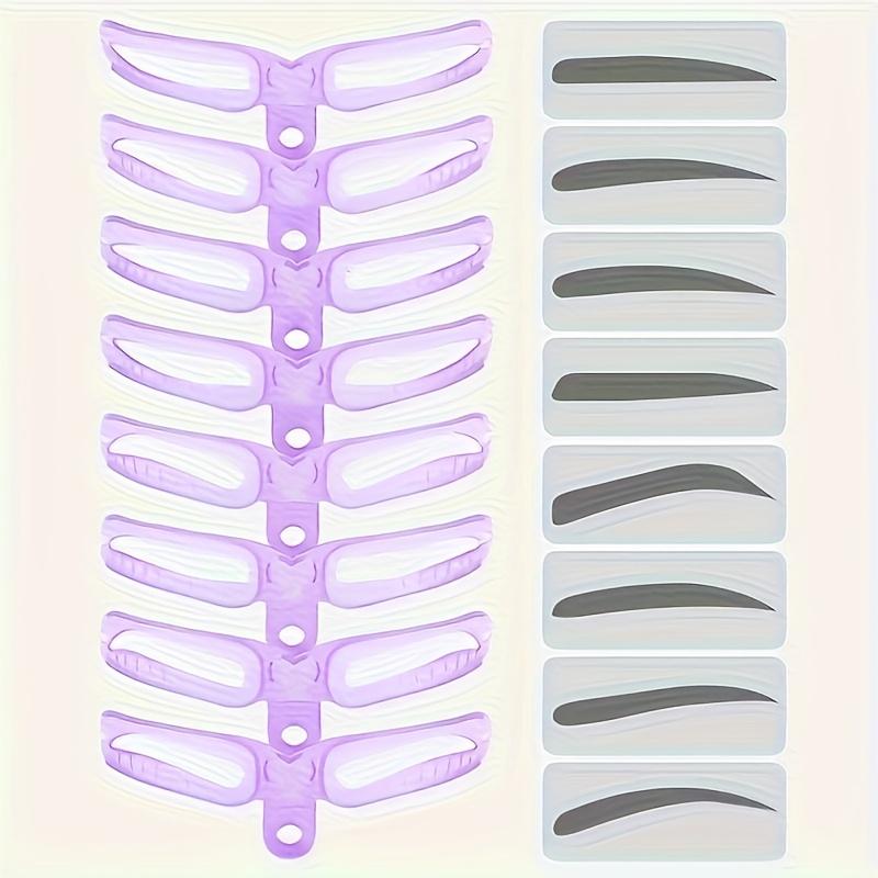 8 Eyebrow Shaping Kit Plastic Eyebrow Shaping Tool Handheld Eyebrow Template Drawing Card Unscented With Pre-Designed Shapes