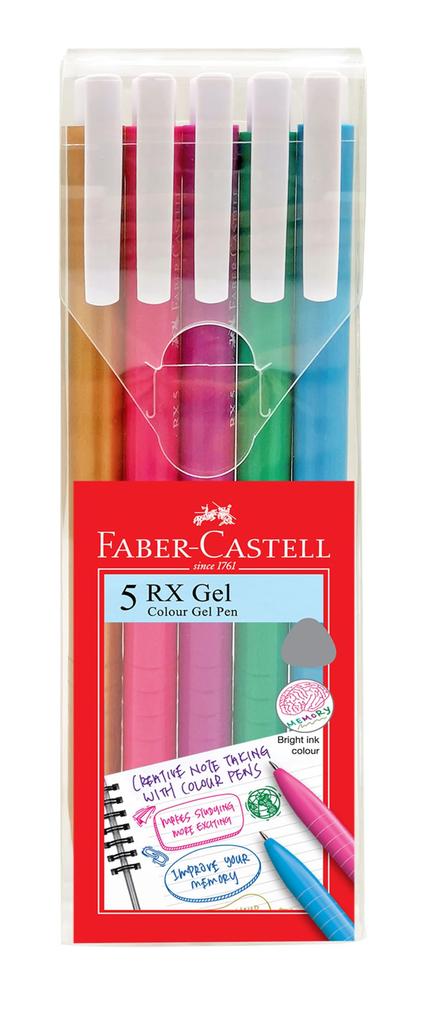 RX Gel Gel Ink Ballpoint 27111901 Faber-Castell 0.7mm Pen, 5-Color Set,
