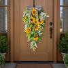 Marigold Teardrop Swag Summer Decor Vertical Wreath Artificial Flowers Farmhouse Floral