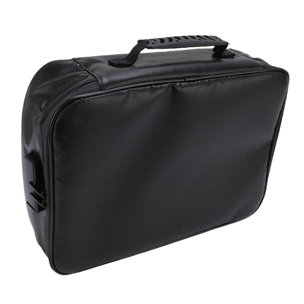 Fireproof Document Bag with Lock File Hard Case Portable Home Travel Safe Storage for Important Documents Files
