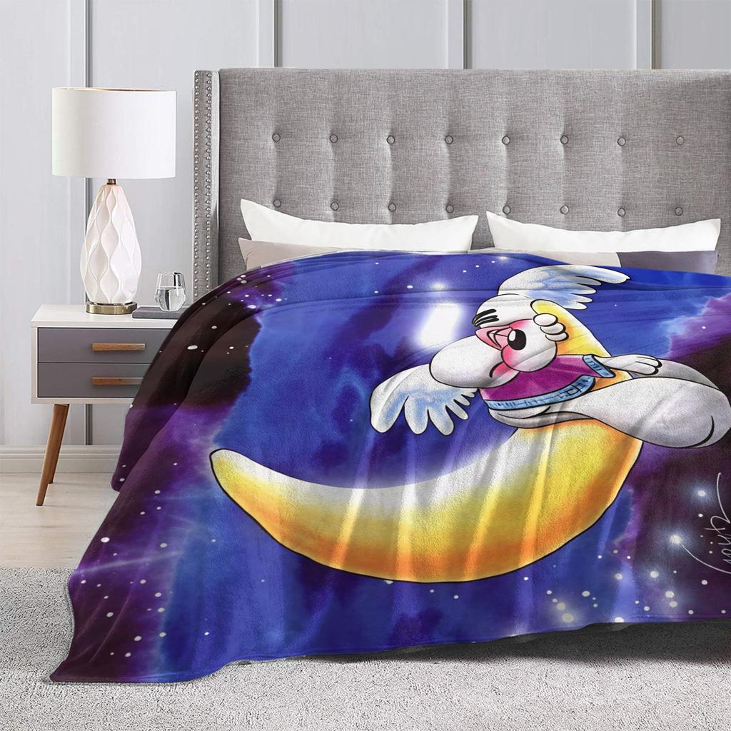 Kawaii Diddl Flannel Blanket Warm Soft Throw Blanket for Home Decor Travel Office Aesthetic Bedspread Sofa Bed Cover