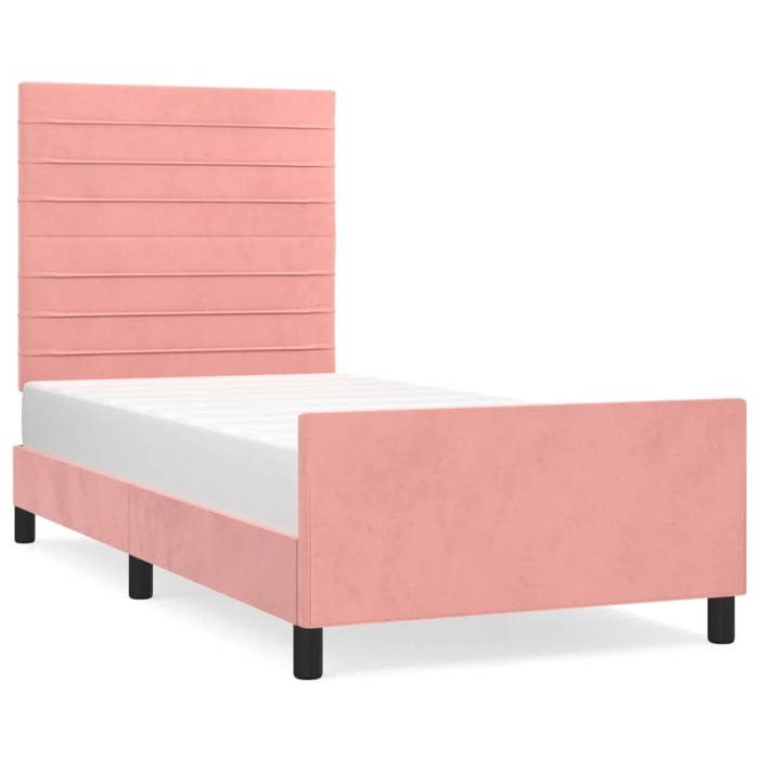 VidaXL Cadre de lit avec tête de lit Rose 80x200 cm Velours3125787