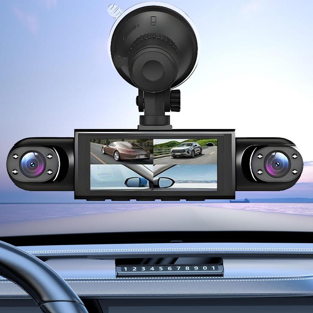 Dash Cam For Car 4 Channel Dash Camera Front Rear Left Right Recorder 1080P High Definition With 32G Card Reversing Image