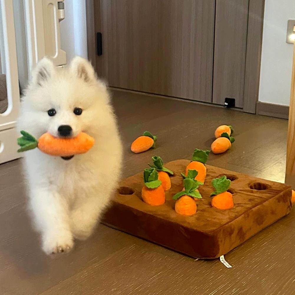 Plush Pull Out Carrot nteractive Training Toys for Small Medium Dogs Cats Bite Resistant Puppy Chew Toy Carrot Pulling Pet Toys