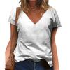 Gesegnetes bedrucktes V-Ausschnitt T-Shirt lässig kurzärmlig Damenmode Streetwear Oversized V-Ausschnitt