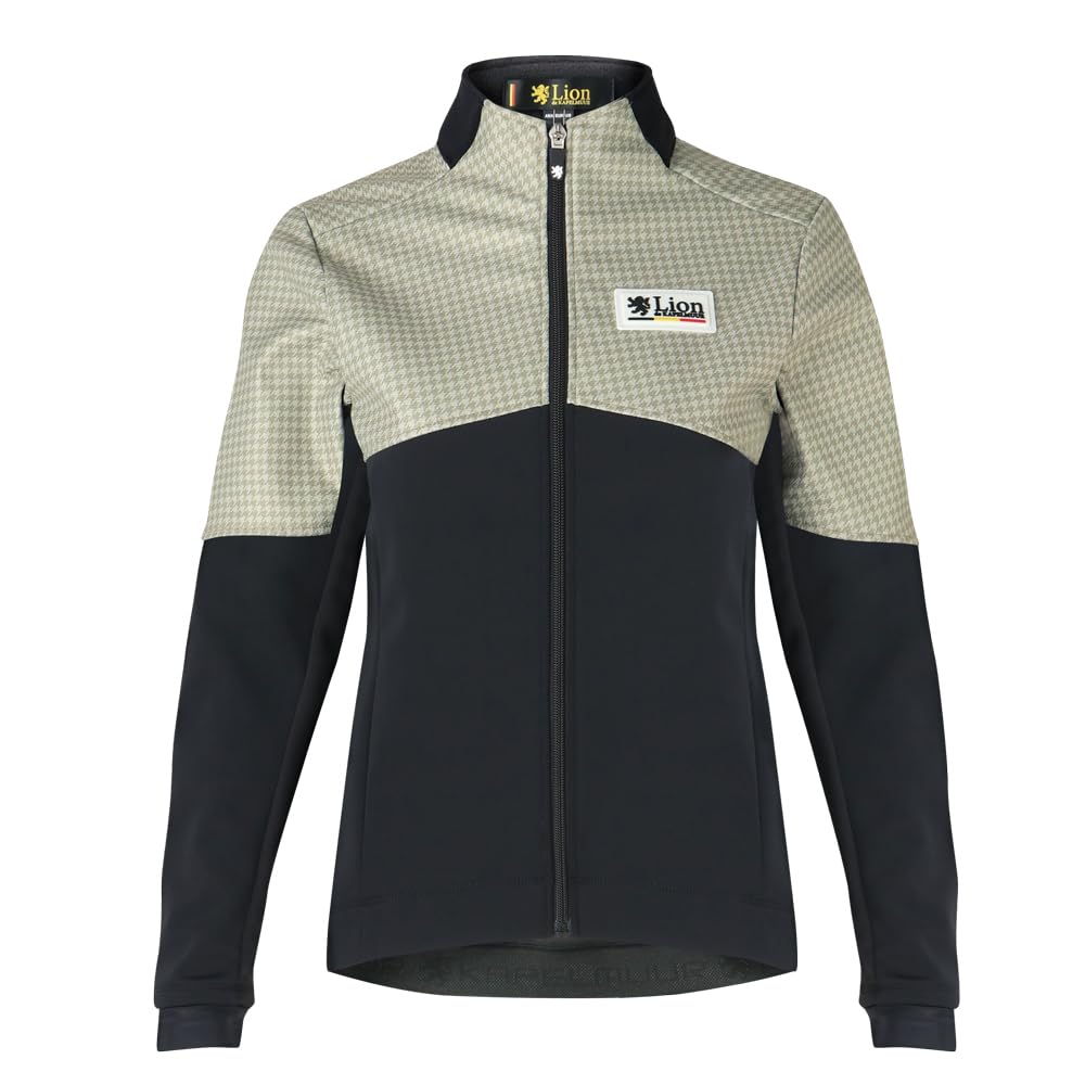 

Lion de Capelmuur Cycling Windproof Jacket with Houndstooth Fleece Windproof and Sand Size 34 Women s Jacket, Autumn/Winter Pattern, Lining,