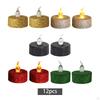 12Pcs Battery Tea Lights Flickering Flameless for Xmas Halloween Decoration