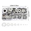 800Pcs Sturdy Stainless Steel Flat Washers Assortment Multiple Size Washer Set Portable for Screws and Bolts Daily Use