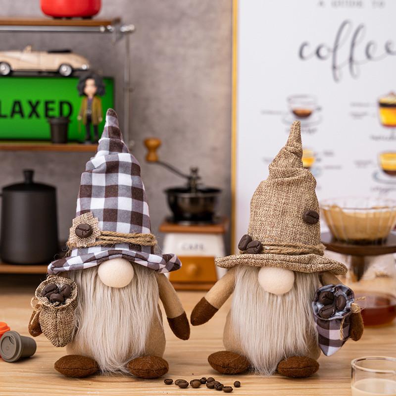 Bean Adorable Coffee Gnome Figurine Cozy Home Accent With Rustic Design Cloth