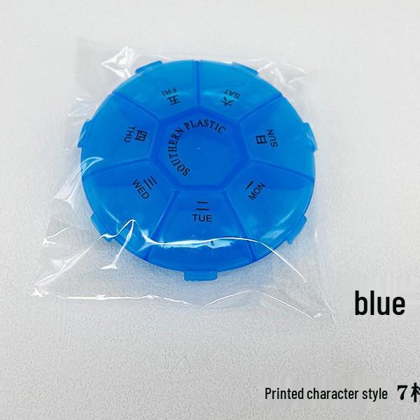 7-Day Round Portable Pill Box with 7 Compartments