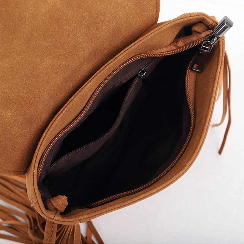 Faux Wildleder Leder Hippie Gypsy Boho Tasche Damen Handtaschen Tasche Vintage Fransen Quaste Bohemian Tasche Frauen Schulter Umhängetaschen