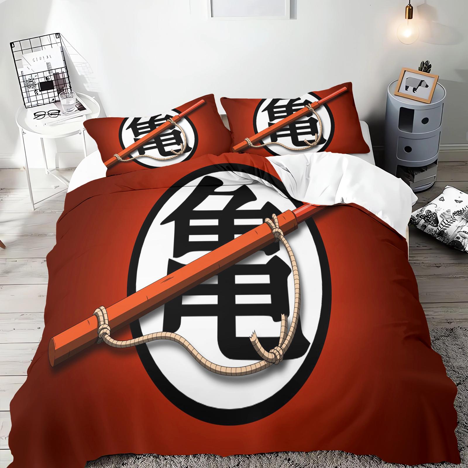 

Комплект постельного белья Dragon Ball Anime Comforte Printed Cartoon Twin Size Комплекты постельного белья для рождественских подарков из 3 предметов 135x200cm