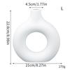 Donut Plastic Vase White Black Pink Cute Round Vase Flowerpot Ornaments for Living Room Dining Table Office Home Decor