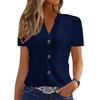 Womens Tops Dressy Casual V Neck Solid Color Short Sleeve Blouse  Casual Tops Summer Shirt