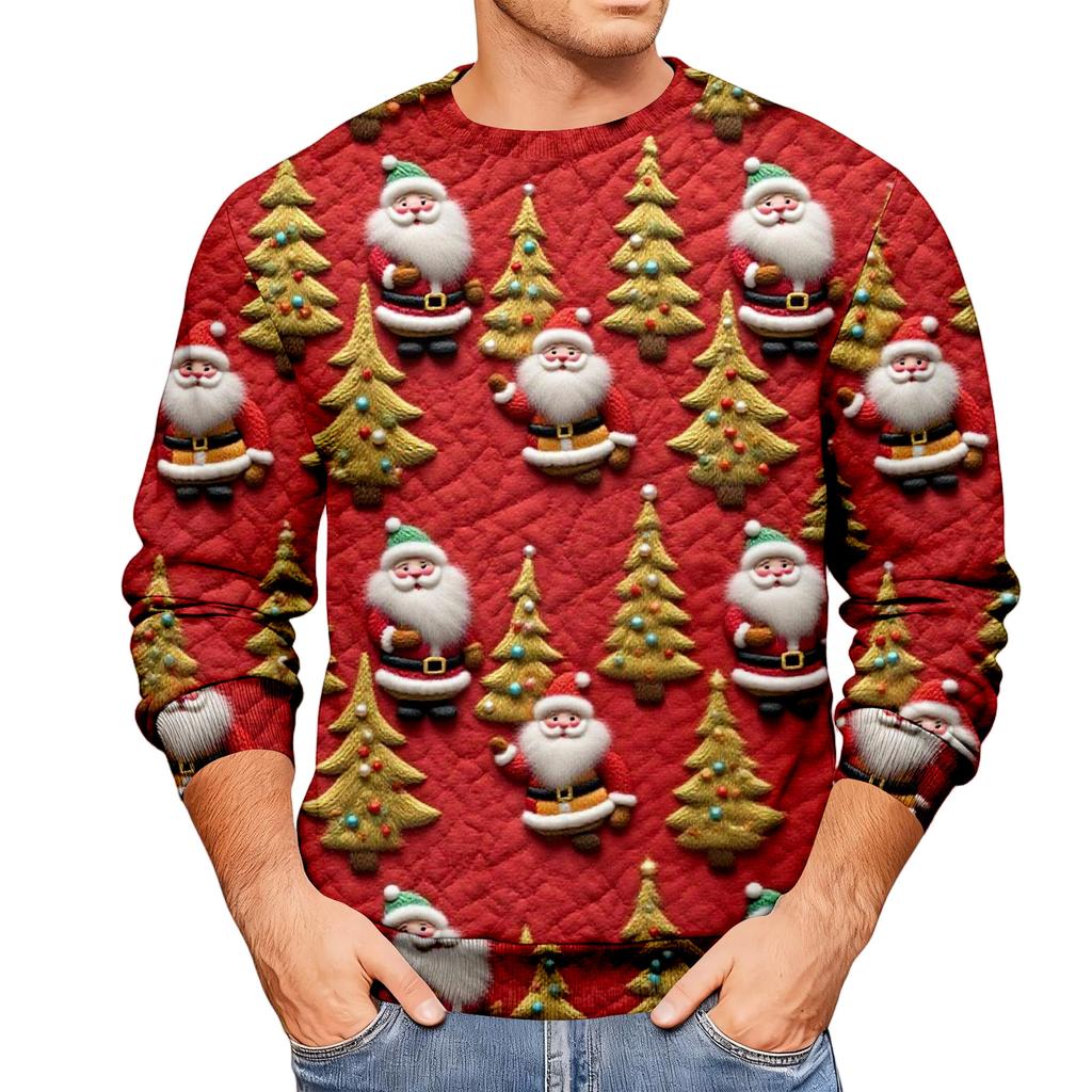 Weihnachtsdruck Lockerer Herren-Hoodie