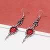 1 Par de Pendientes Largos Personalidad Gótica Espejo Mágico Estilo Punk Vintage Colgante Murciélago Gancho para la Oreja Pendientes Largos Accesorios de Moda