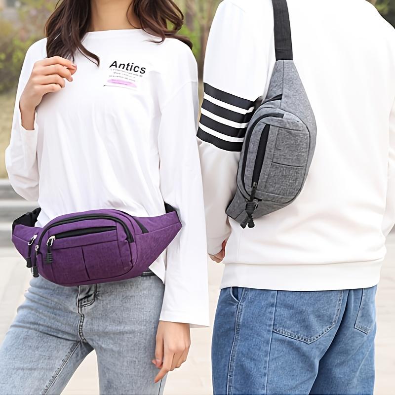 Unisex Waist Bag with Adjustable Strap Large Capacity Crossbody Chest Pack, Lightweight & Durable for Cycling, Running, Gym, Zipper Closure