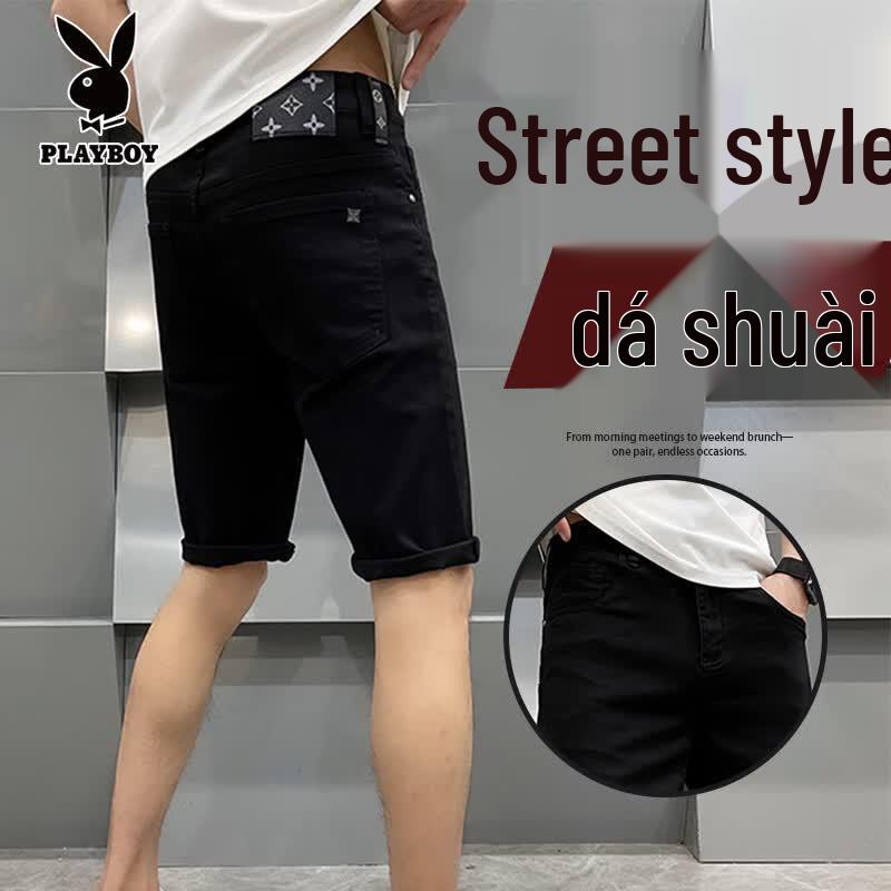 Playboy Men s Korean Style Denim Shorts 32 чёрный